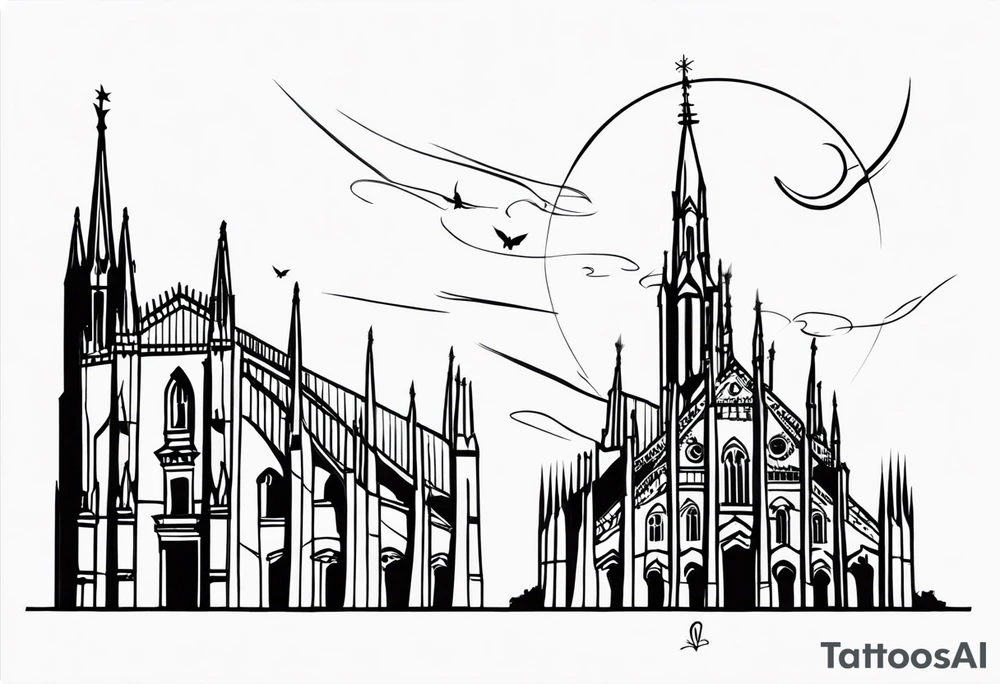 Jack Skellington with duomo milano tattoo idea