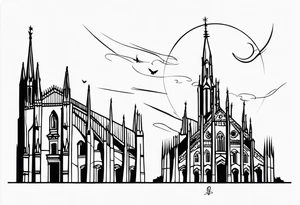 Jack Skellington with duomo milano tattoo idea