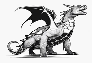 dragon wrapping around a turtle tattoo idea