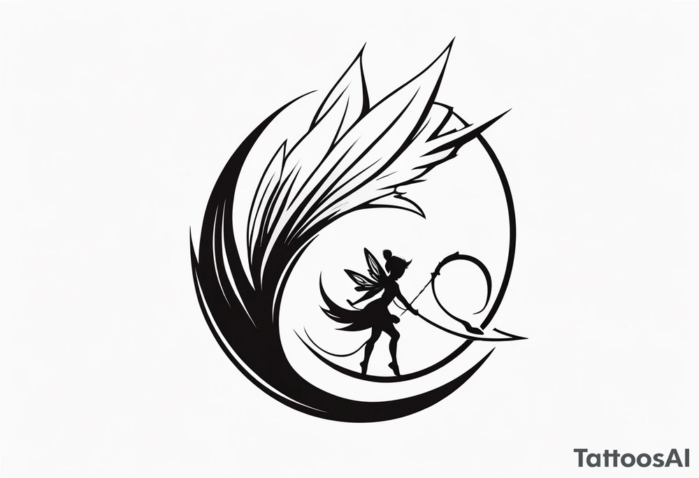 A fairy with a tail inspired by the Fairy Tail anime guild logo tattoo idea