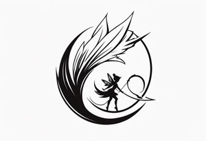 A fairy with a tail inspired by the Fairy Tail anime guild logo tattoo idea