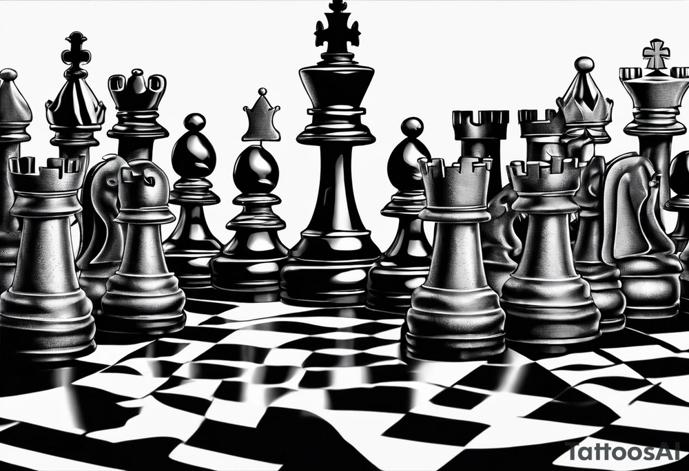 CHESS BOARD WITH KNIGHTS tattoo idea