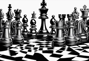 CHESS BOARD WITH KNIGHTS tattoo idea