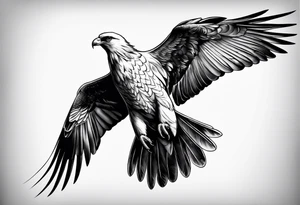 Dove and Eagle fly side by side tattoo idea