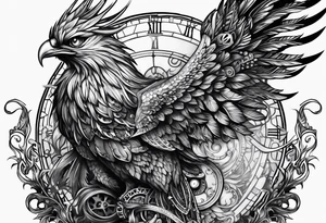 steampunk phoenix tattoo idea