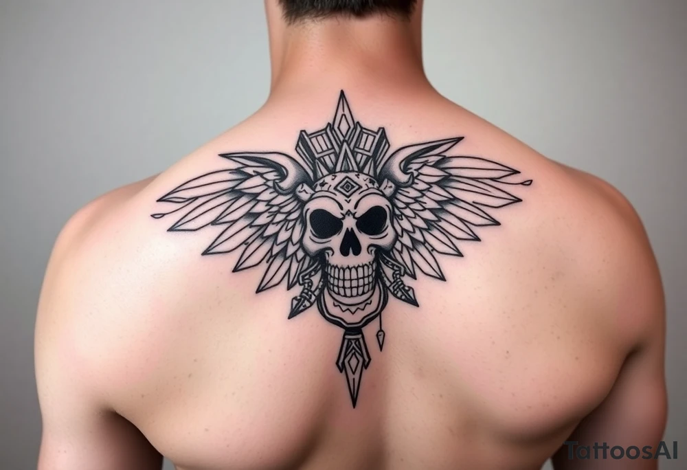 Create a mexican Aztec tattoo with life and death as the theme for the inner bicep tattoo idea
