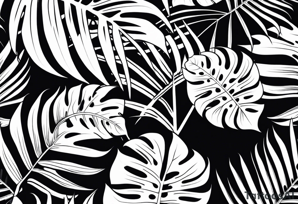 Monstera plant tattoo idea