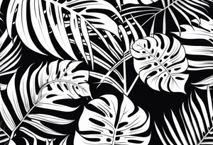 Monstera plant tattoo idea