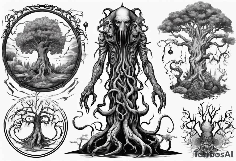 Nyarlathotep them
with tree tattoo idea