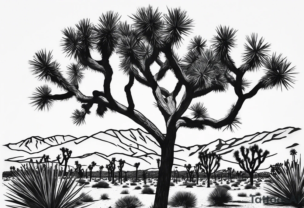 Forearm tattoo of Joshua tree national park tattoo idea