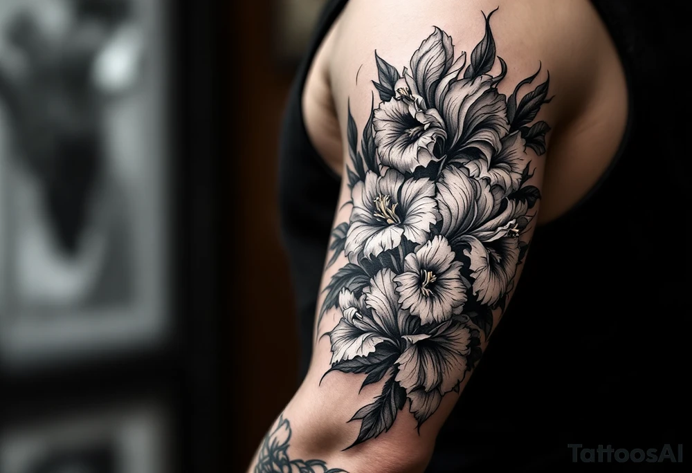 Irises flowers ornement tattoo idea