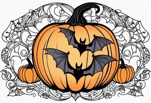 bats, pumpkin, Halloween tattoo idea