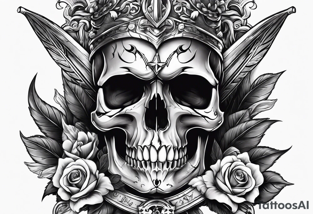 Skull and dagger tattoo idea