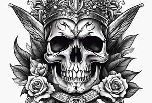 Skull and dagger tattoo idea