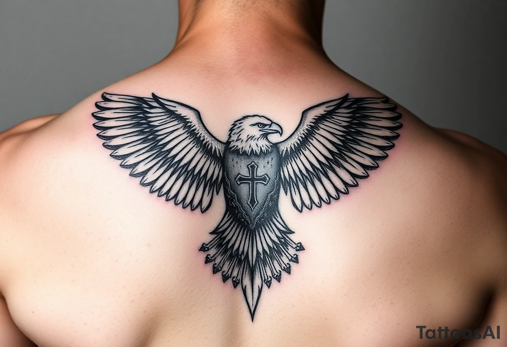 continue my tattoo with an eagle and a priest tattoo idea