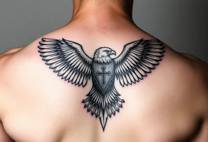 continue my tattoo with an eagle and a priest tattoo idea
