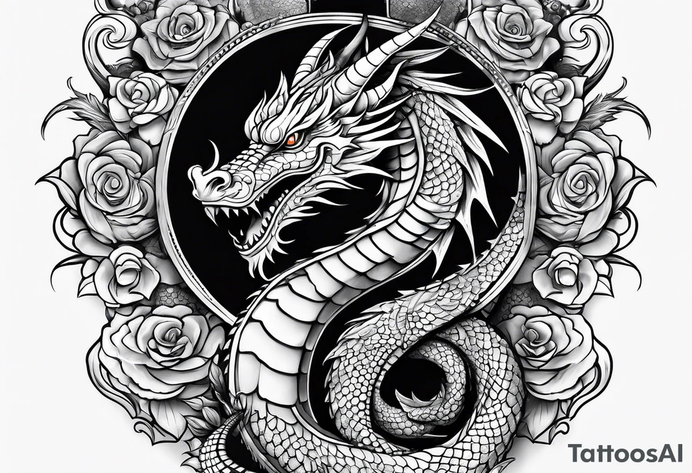 Dragon smoking pipe tattoo idea