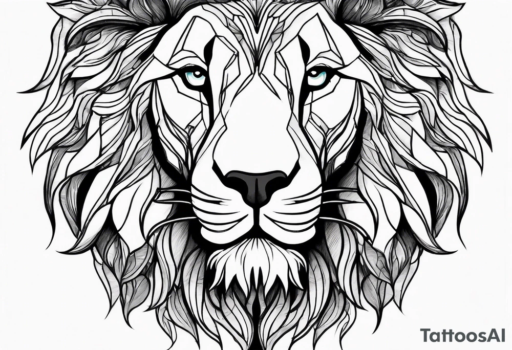 powerful majestic lion, close-up tattoo idea