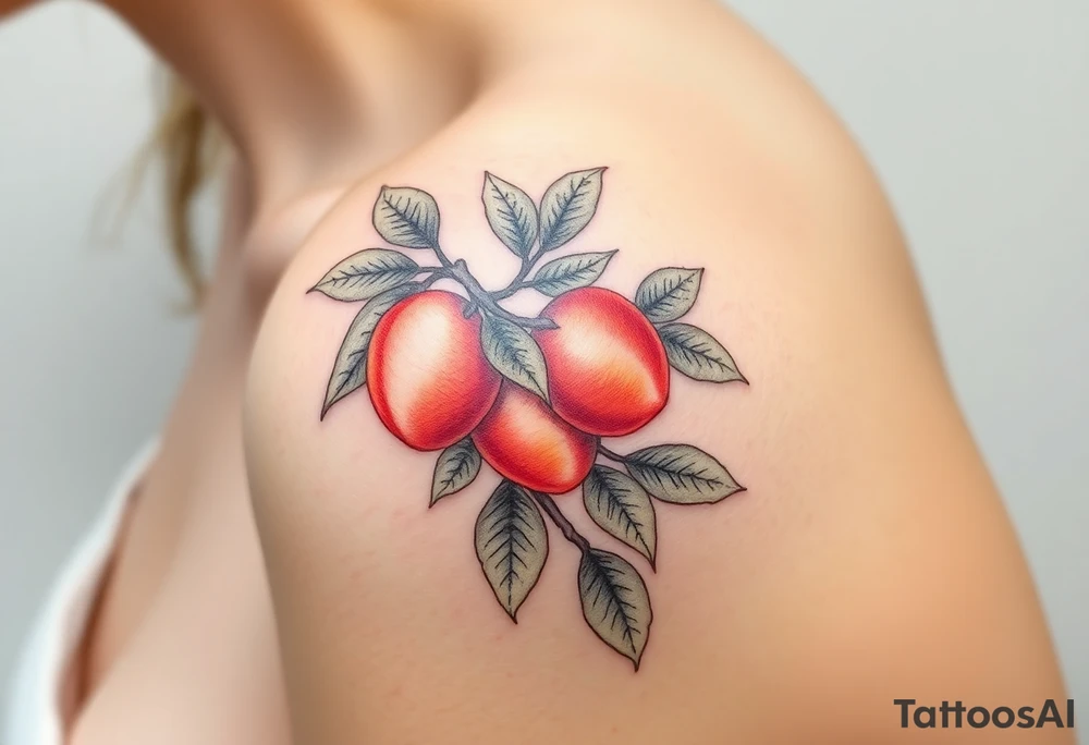 Peaches on tree tattoo idea