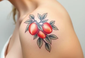 Peaches on tree tattoo idea