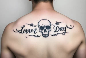 Love Each Day tattoo with  a skull tattoo idea