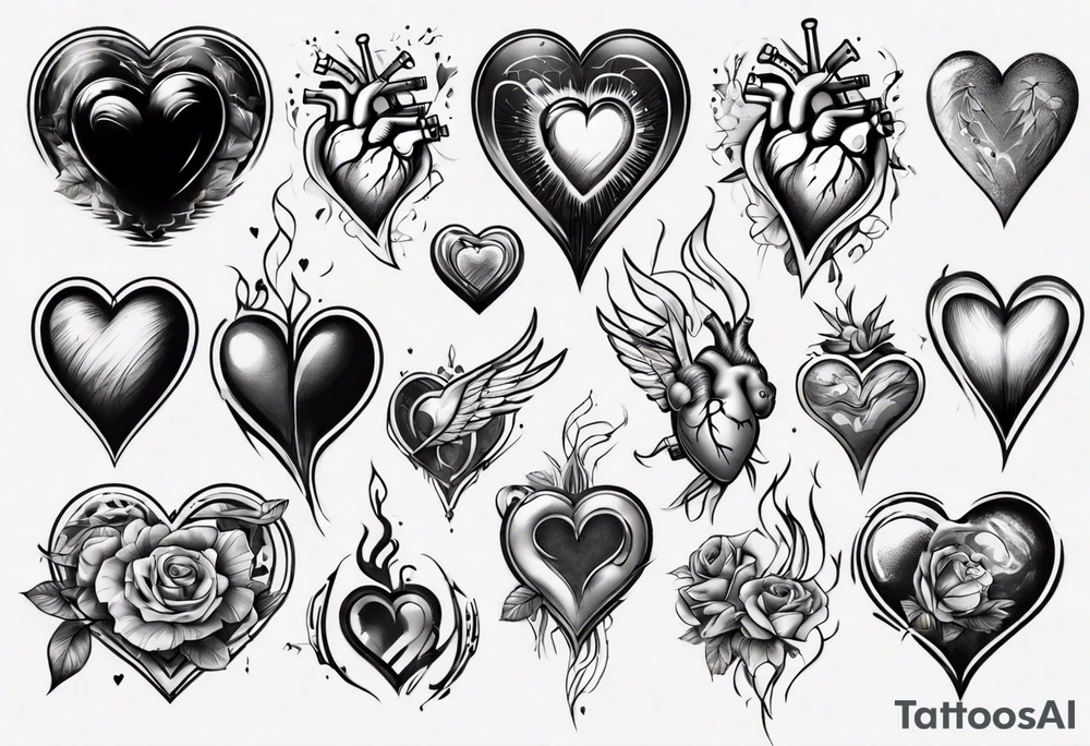 A modern heart tattoo idea