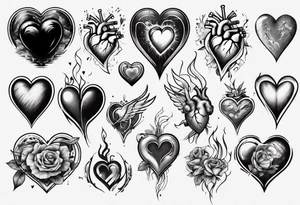A modern heart tattoo idea