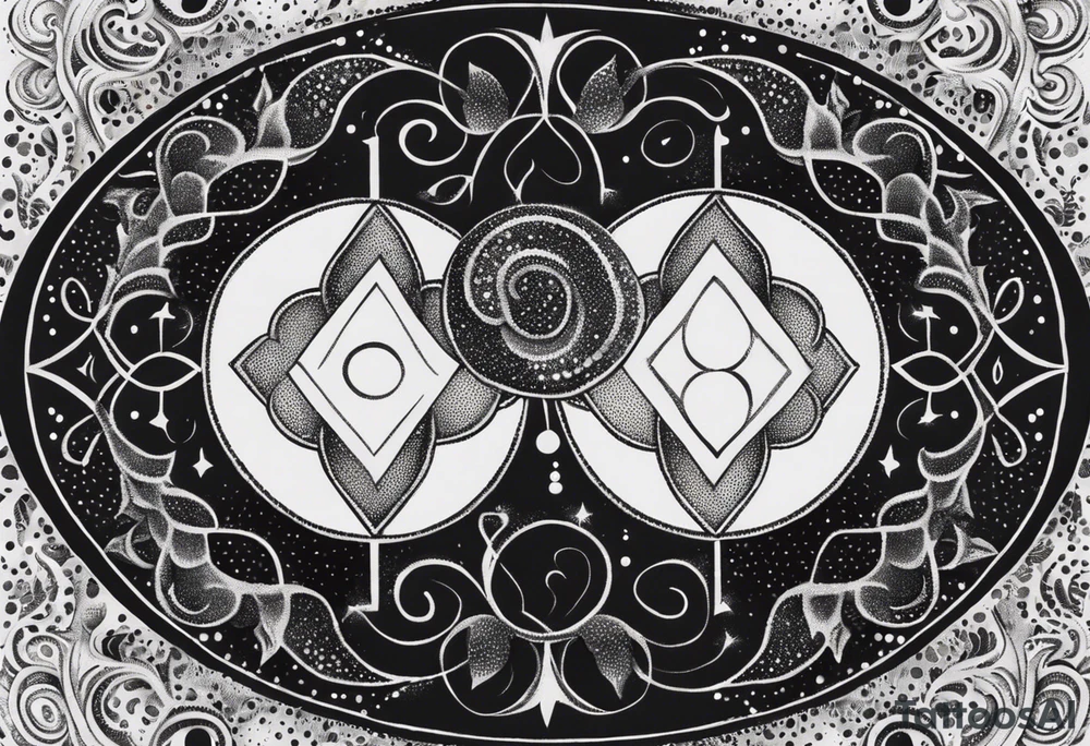 Gemini and taurus symbols intertwined tattoo idea