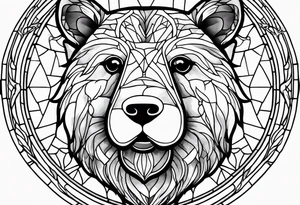 Teddy bear stain glass tattoo idea