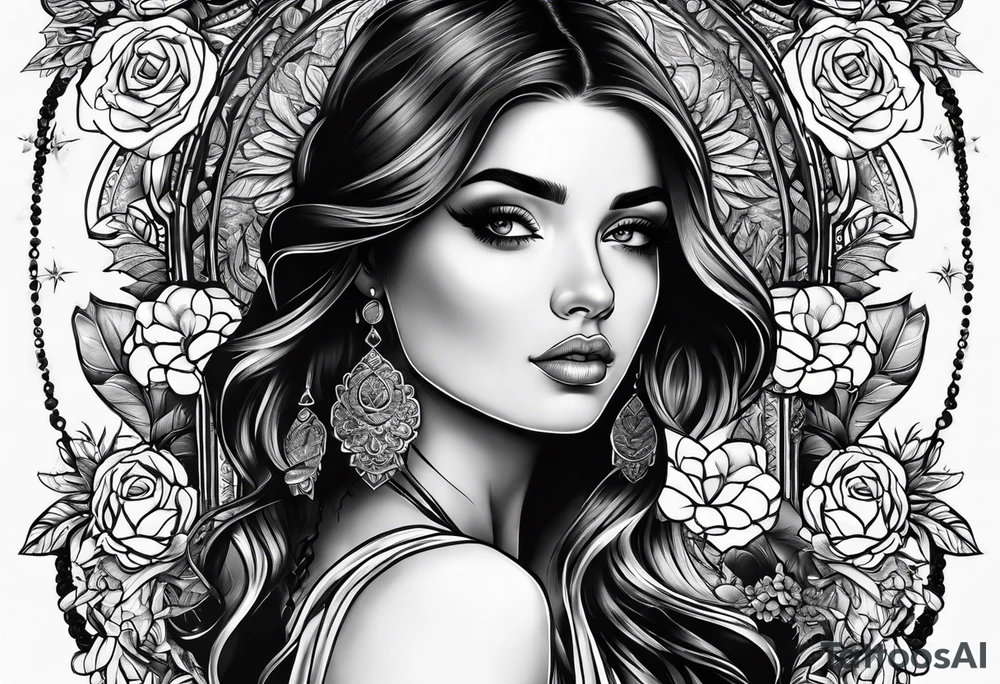 girl with tattoos tattoo idea