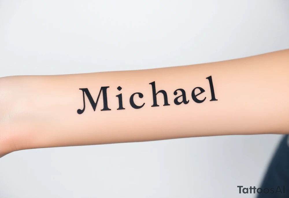 Michael in old school font tattoo idea