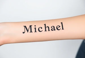 Michael in old school font tattoo idea