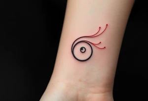 A delicate black spiral fading into fine red lines, symbolizing personal growth and passion. tattoo idea