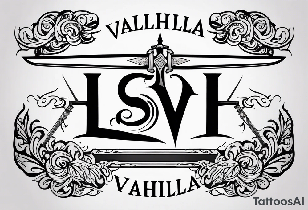Valhalla sword tattoo idea