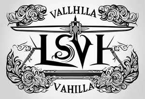 Valhalla sword tattoo idea
