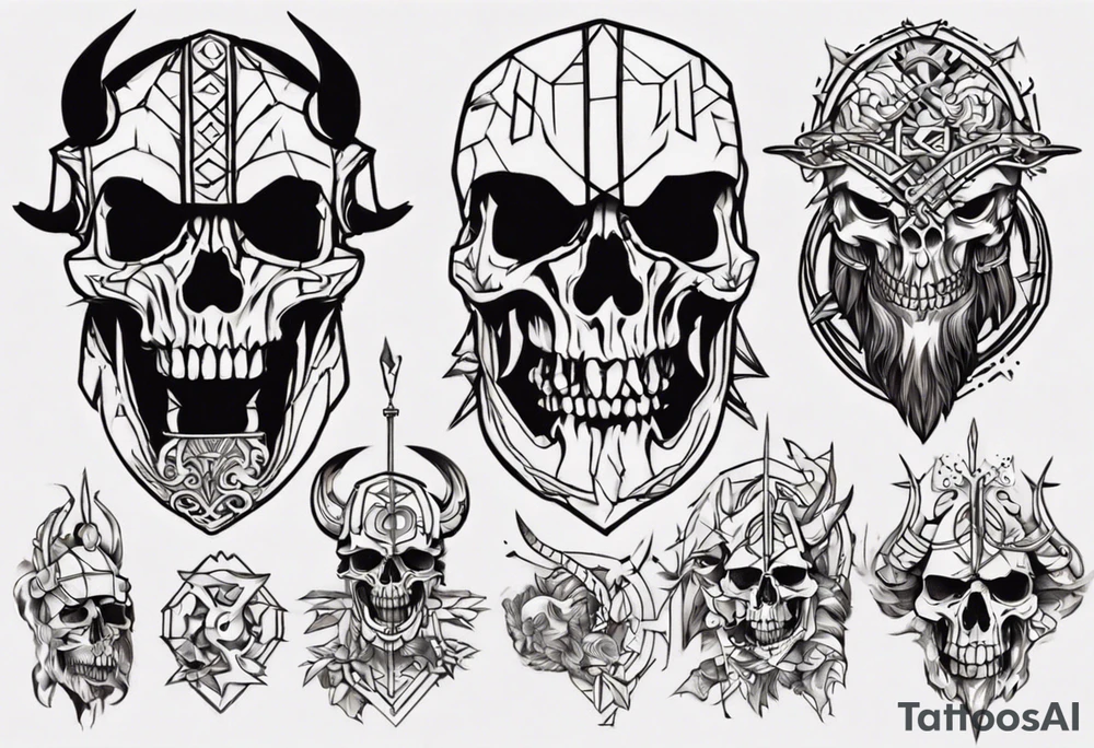 i want a tattoo of a big viking skeleton head tattoo idea