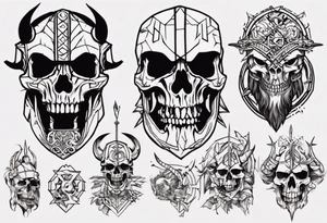 i want a tattoo of a big viking skeleton head tattoo idea