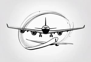 Infinity symbol with letter R & P and simple airplane flying tattoo idea
