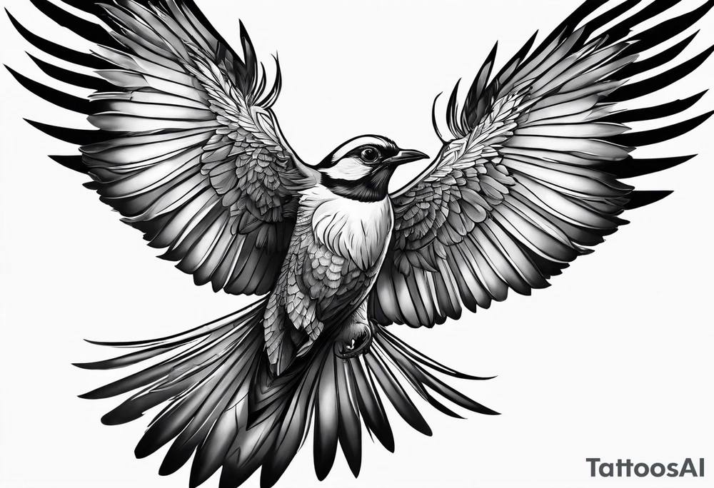 Beautiful bird flying to freedom tattoo idea