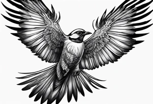 Beautiful bird flying to freedom tattoo idea