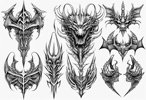 Dragon scale symmetrical tattoo idea