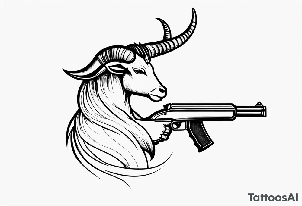 capricorn with a shotgun tattoo idea