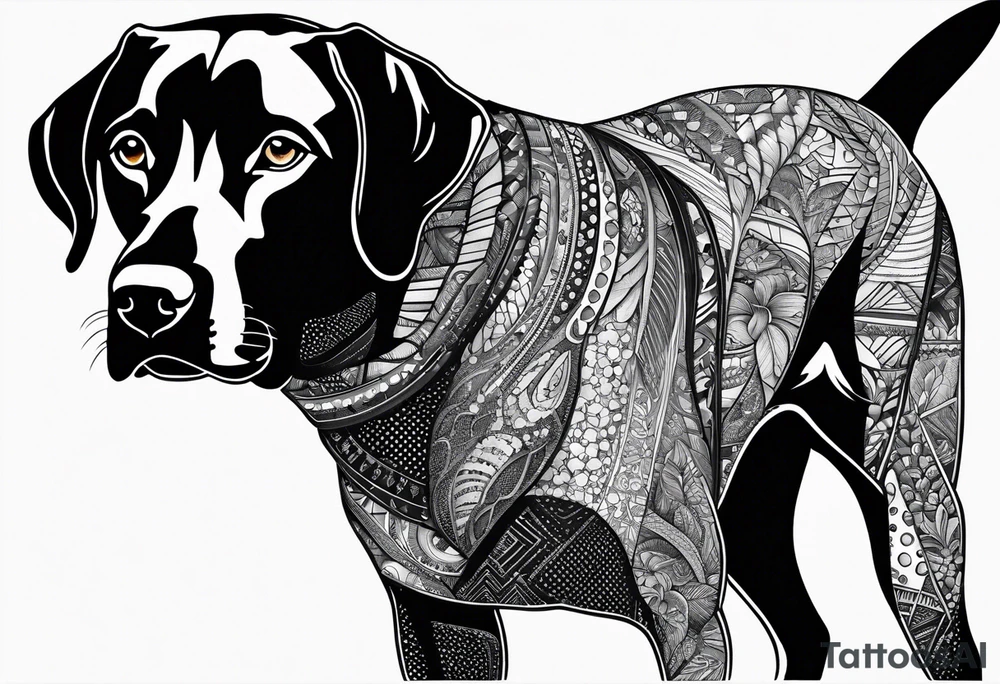 Black Labrador tattoo idea