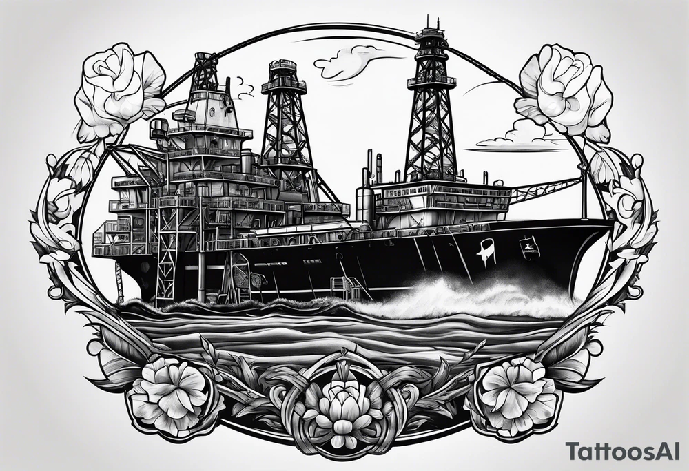 Texas, oil rig,  clover tattoo idea