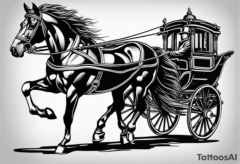 Horse drawn using simple lines tattoo idea