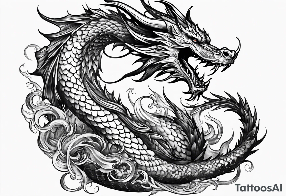 Schlängelnder Drache tattoo idea