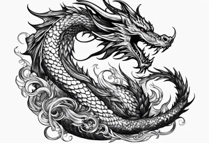 Schlängelnder Drache tattoo idea
