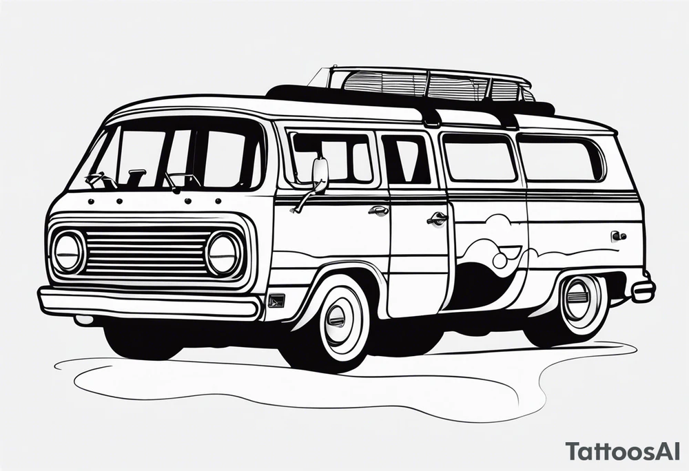 vista cruiser, vintage 70s, groovy, black and white, cute and girly tattoo idea