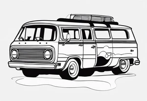 vista cruiser, vintage 70s, groovy, black and white, cute and girly tattoo idea