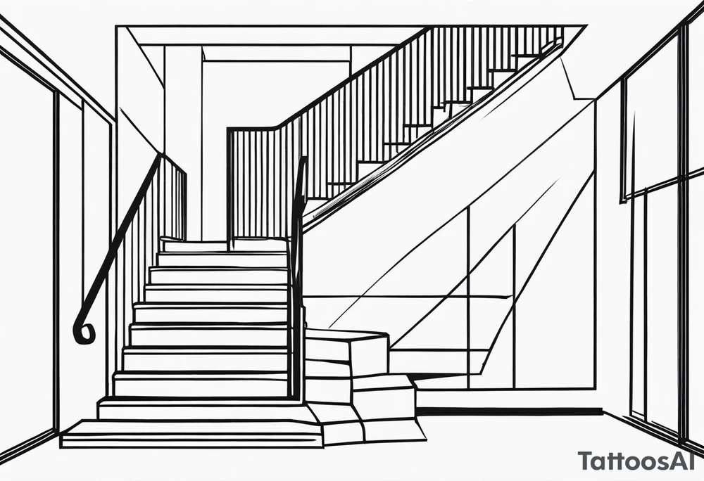 Staircase outline minimalist and simple tattoo idea